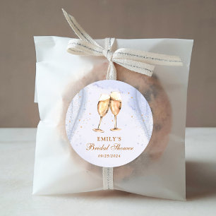 Champagne brunch en bruisende bruidsborrel ronde sticker