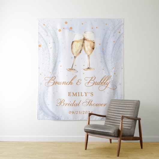 Champagne Brunch en Bruisende Bruiloft Feest Wandkleed (In situ)