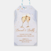 Champagne brunch en bruisende bruiloftsdouche cadeaulabel (Achterkant)