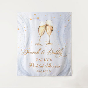 Champagne brunch en bruisende bruiloftsdouche wandkleed