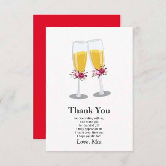 Champagne Brunch en Bubble-bedriegers bedankt u (Voorkant / Achterkant)