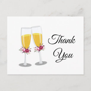 Champagne Brunch en Bubble-bedriegers bedankt u Uitnodiging Briefkaart