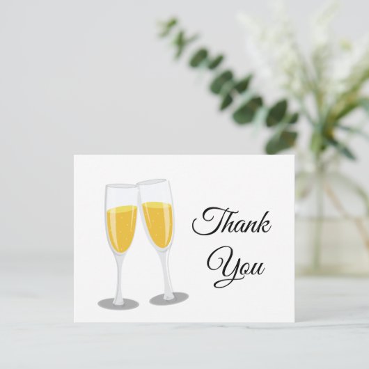 Champagne Brunch en Bubble-bedriegers bedankt u Uitnodiging Briefkaart (Staand voorkant)