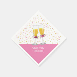 Champagne Brunch en Bubble-cheers jarig Servet