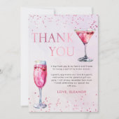 Champagne Brunch en Bubble Vrijgezellenfeest Bedankkaart (Voorkant)