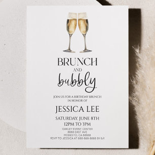 Champagne Brunch en Bubbly Verjaardagsfeest Brunch Kaart
