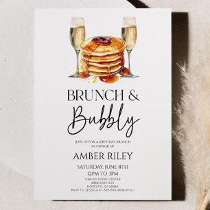 Champagne Brunch en Bubbly Verjaardagsfeest Brunch Kaart