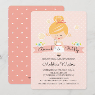Champagne Brunch Invitation de douche nuptiale Blo