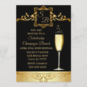 Champagne Brunch Scholarship Fundraiser Invitation Kaart