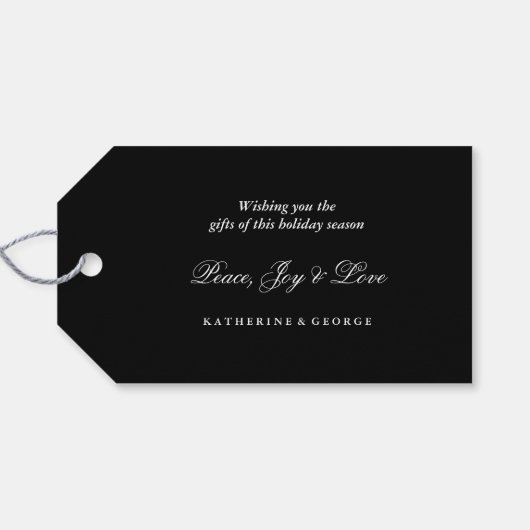 Champagne Bubble Cheers Silver Kerstfeestdag Cadeaulabel (Achterkant Horizontaal)