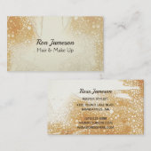 Champagne Bubbles Gold Tan Carte de visite (Devant / Derrière)