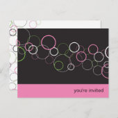 Champagne Bubbles op Black Party Briefkaart (Voorkant / Achterkant)