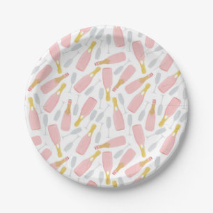 Champagne & Bubbles Roze papieren Borden Bordje