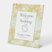 Champagne Burst Crystal Wedding Reclamebord Met Voetstuk (Voorkant)