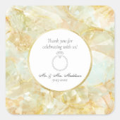 Champagne Burst Crystal Wedding Vierkante Sticker (Voorkant)
