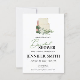 Champagne & Cake Bruids Douche Uitnodiging