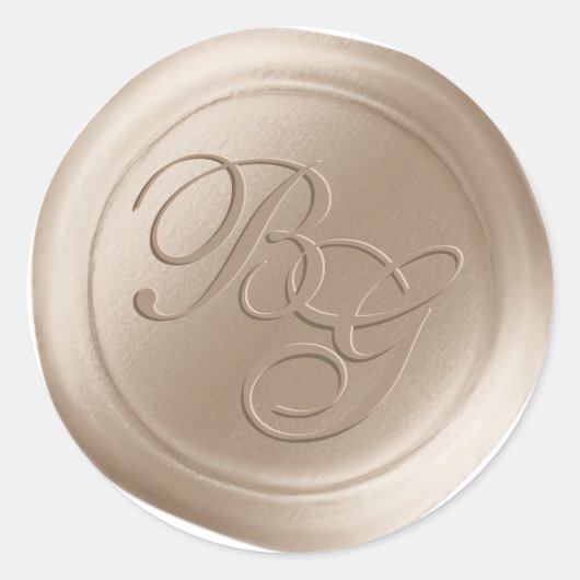 Champagne Calligraphie Monogramme Stickers cire (Devant)