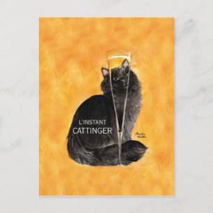 Champagne Cat Briefkaart