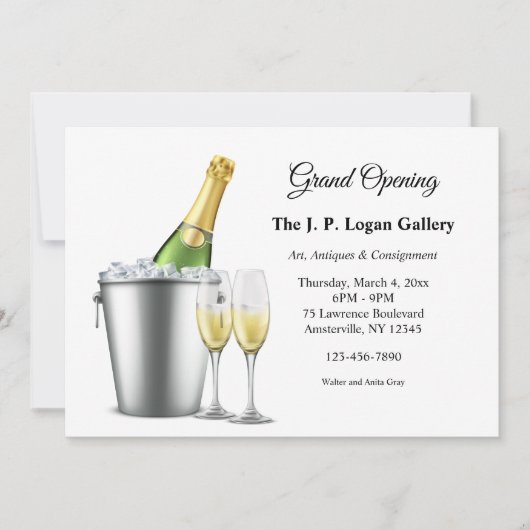 Champagne Celebration Invitation Kaart (Voorkant)