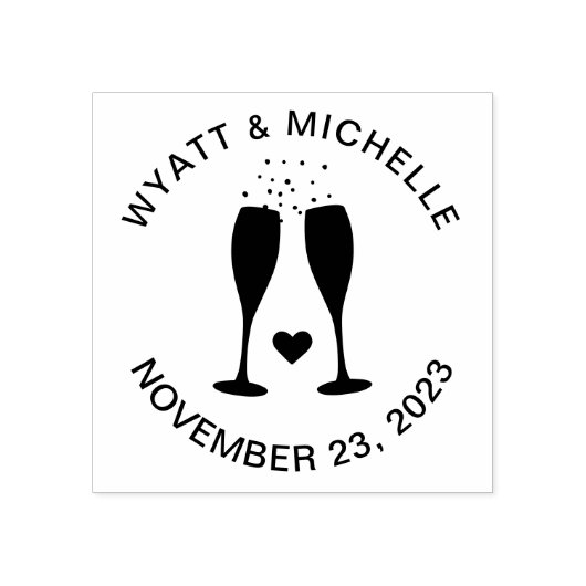 Champagne Celebration Wedding / Jubileum Custom Rubberstempel (Afrduk)