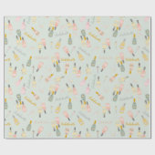 Champagne Celebrations on Light Green Cadeaupapier (Vlak)