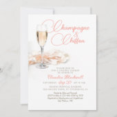 Champagne Chiffon Lingerie Douche Invitation (Devant)