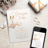 Champagne Chiffon Lingerie Douche Invitation