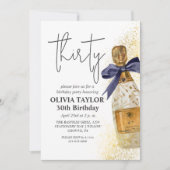 Champagne Chique Script Modern 30e Verjaardagsfee Kaart (Voorkant)