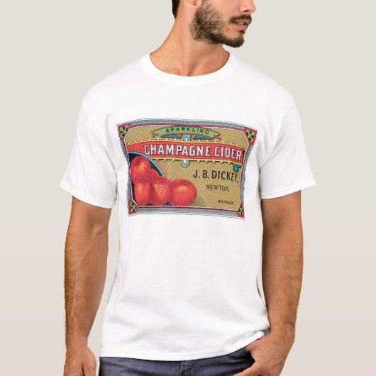 Champagne Cider Apple Crate Art T-shirt (Voorkant)