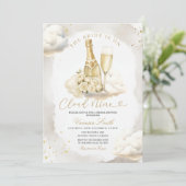 Champagne Cloud Nine Bridal Shower Invitation (Debout devant)