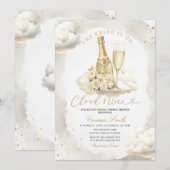 Champagne Cloud Nine Bridal Shower Invitation (Devant / Derrière)