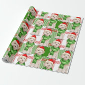 Champagne Cockapoo en Plaid Kerstvakantie Cadeaupapier (Uitgerold)