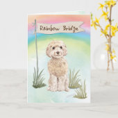 Champagne Cockapoo Pet Sympathie Over Regenboog Kaart (Gele Bloem)