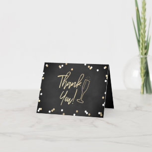 Champagne Confetti Wedding Bedankkaart