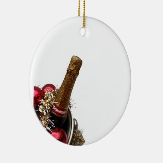 champagne cooler kerstversiering keramisch ornament (Rechts)