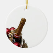 champagne cooler kerstversiering keramisch ornament (Voorkant)