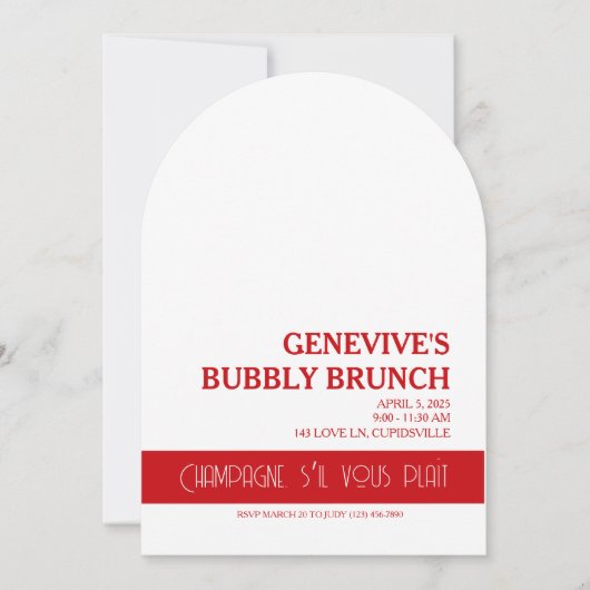 Champagne Coquette Kaart (Voorkant)