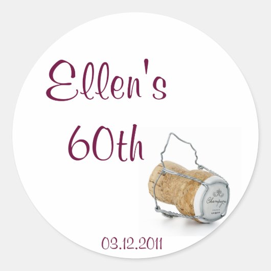 Champagne Cork Sticker (Voorkant)