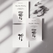Champagne coupe Black Bow Birthday Party Invite Kaart