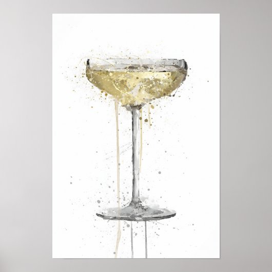 Champagne Coupe Cocktail Poster (Voorkant)