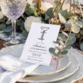 Champagne Coupe Elegant Bow Birthday Invitation