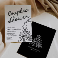 Champagne Couples Douche Invitation