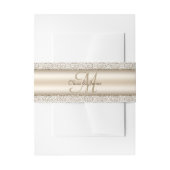 Champagne Damask Glitter Monogram Weddenschap Uitnodigingen Wikkel (Voorkant Voorbeeld)