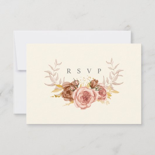champagne d'aquarelle roses RSVP avec choix de rep (Dos)