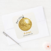 Champagne Disco Bal 2026 Oudejaarsavond Vierkante Sticker (Envelop)
