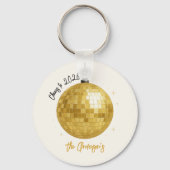 Champagne Disco Ball 2026 New Year Eve Sleutelhanger (Voorkant)