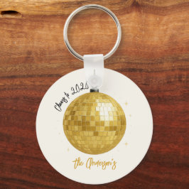 Champagne Disco Ball 2026 New Year Eve Sleutelhanger