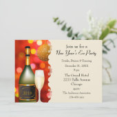 Champagne Disco Ball Nouvel An Invitation (Debout devant)