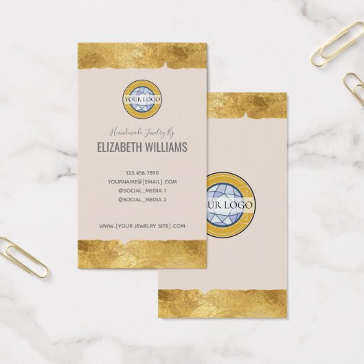 Champagne d'or Ajouter votre logo Cartes de visite (Bureau)