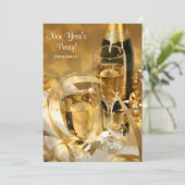 Champagne d'or Invitation de la fête du Nouvel An (Debout devant)